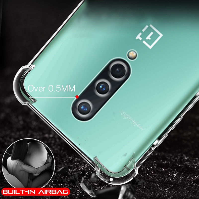 Ốp điện thoại silicon màu trong suốt chống rơi vỡ dành cho Oneplus 8 7 7t 6t Pro