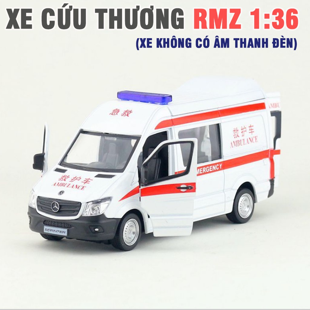 Đồ chơi xe ô tô cứu thương RMZ city đồ chơi trẻ em bằng sắt mô hình tỉ lệ 1:36