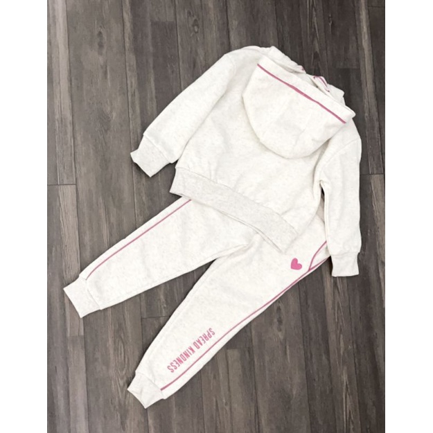 Bộ nỉ bé gái Primark xuất dư xịn áo hoodie viền hồng