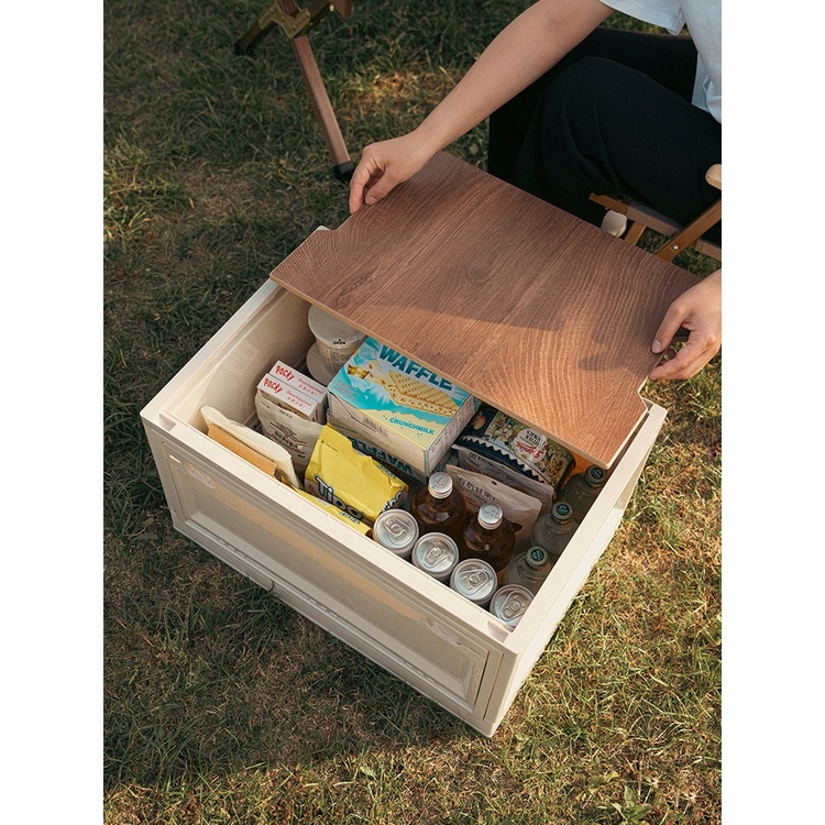 Thùng đựng đồ có thể xếp chồng có nắp đậy đa năng sắp xếp gọn gàng màu ngẫu nhiên