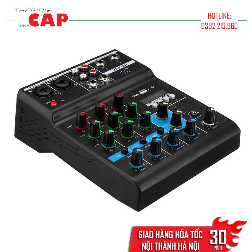 Bộ Mixer Âm Thanh Hát Live, Thu Âm, Điều Khiển Trộn Âm Thanh Bluetooth F4A Cao Cấp