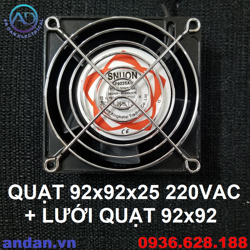 Quạt Tản Nhiệt 9x9cm 220V , Quạt Hút Gió 92x92x25mm , Quạt SF9225AT 220V