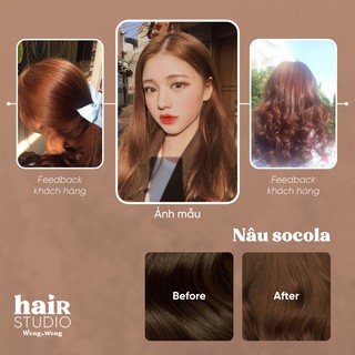(KHÔNG TẨY - MÀU CHOCOLATE BROWN/NÂU CHOCOLATE) Sản phẩm tự nhuộm tóc tại nhà tiện dụng, an toàn, dễ dùng