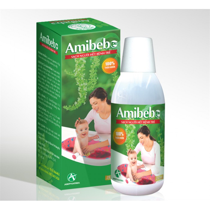 SỮA TẮM THẢO MỘC RÔM SẢY  Amibebe Chính Hãng - Chai 250ml