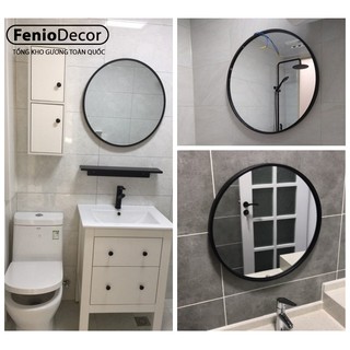 Gương treo tường nhà tắm FENIO DECOR Gương soi hình tròn decor trang trí treo nhà vệ sinh phòng tắm