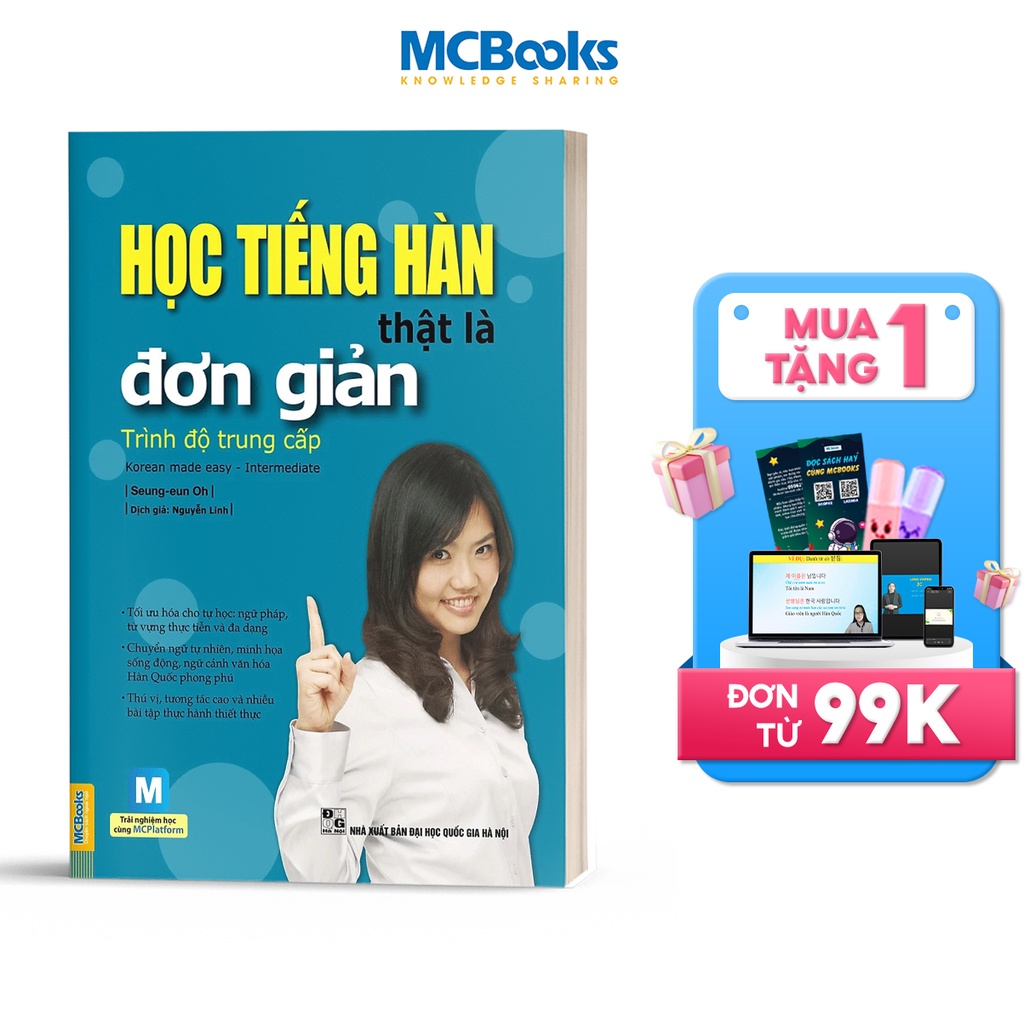 Sách - Học Tiếng Hàn Thật Là Đơn Giản Trình Độ Trung Cấp - Học Kèm App Online