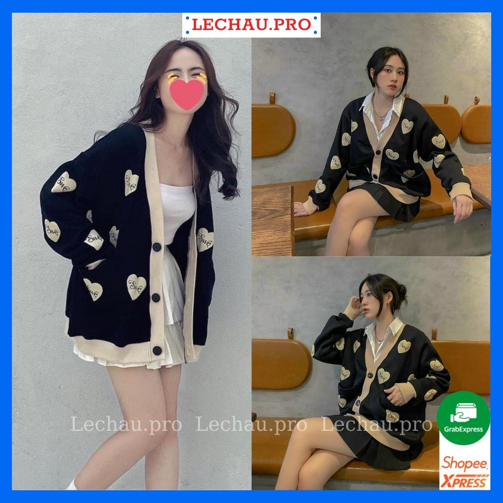Áo khoác cardigan unisex nam nữ form rộng TRÁI TIM AC03 LECHAU ulzzang hottrend chất lượng giá cả học sinh