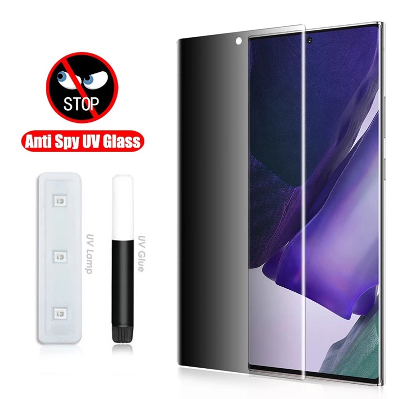 Kính cường lực UV chống nhìn trộm cho Samsung ss Galaxy S23 S22 S21 S20 Note 20 Ultra S10 Note 10 9 8 S9 S8 Plus S23+ S22+ S21+ 4G 5G 2023