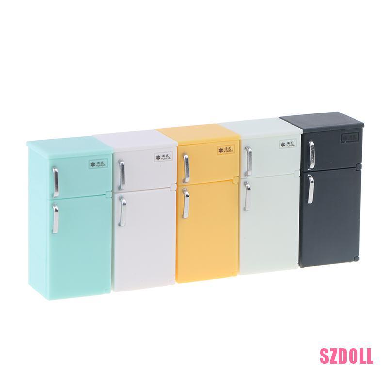 1 Mô Hình Tủ Lạnh mini Bằng Nhựa Màu Sắc Cho Nhà Búp Bê