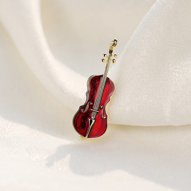 Ghim Cài Áo Hình Cây Đàn Violin Đính Đá Thời Trang