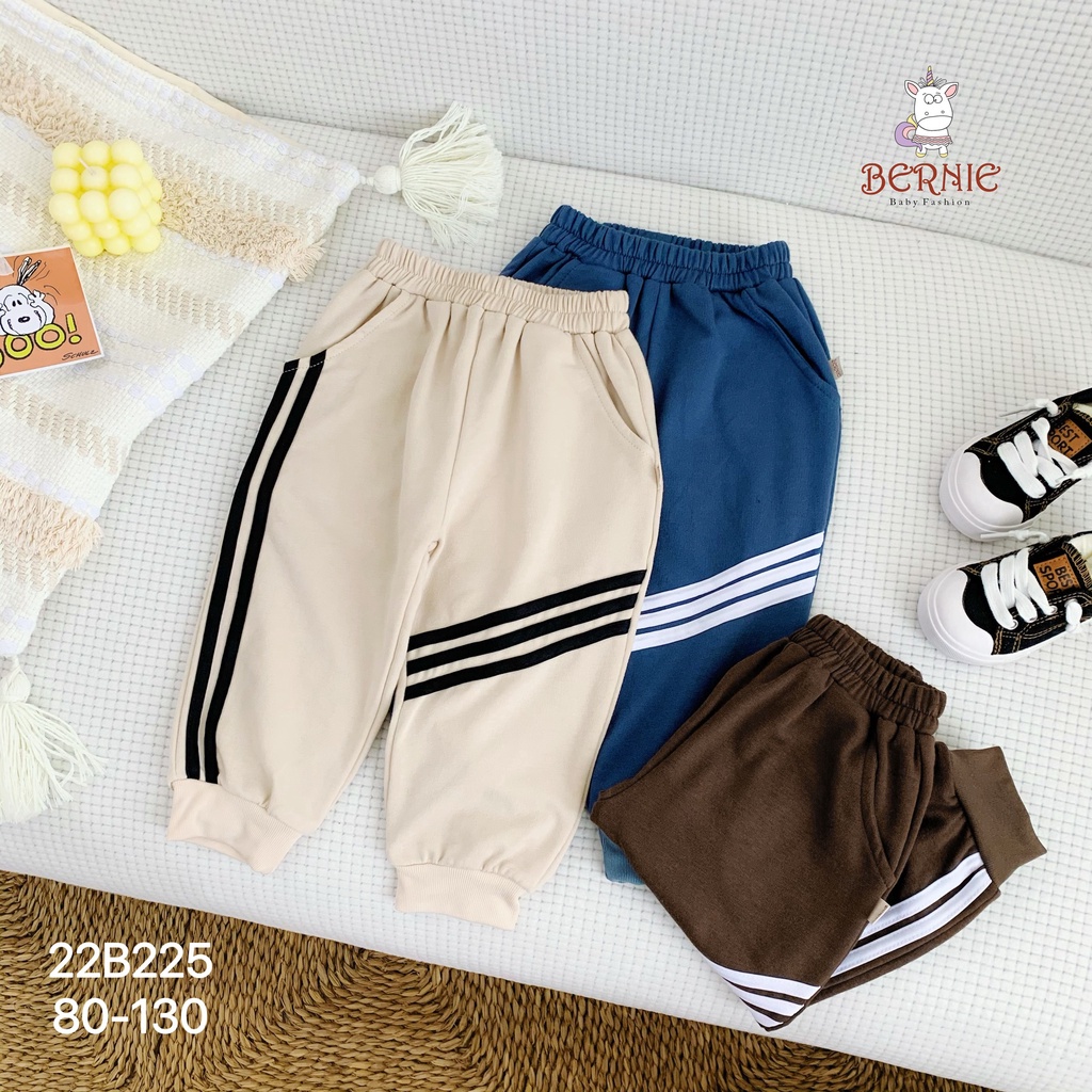 Bộ thu đông da cá thể thao khoẻ khoắn cho bé, bộ cotton dài tay unisex cá tính Bernie