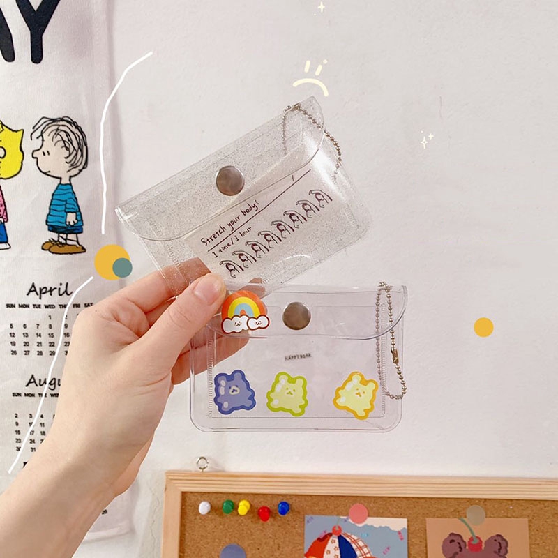 Túi đựng thẻ kiểu kim tuyến trong suốt chống thấm nước dành cho học sinh