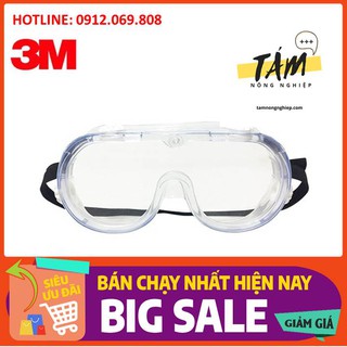 Kính Bảo Hộ 3M 334 [ FREE SHIP] Kính chống hóa chất, phun thuốc trừ sâu, phun sơn