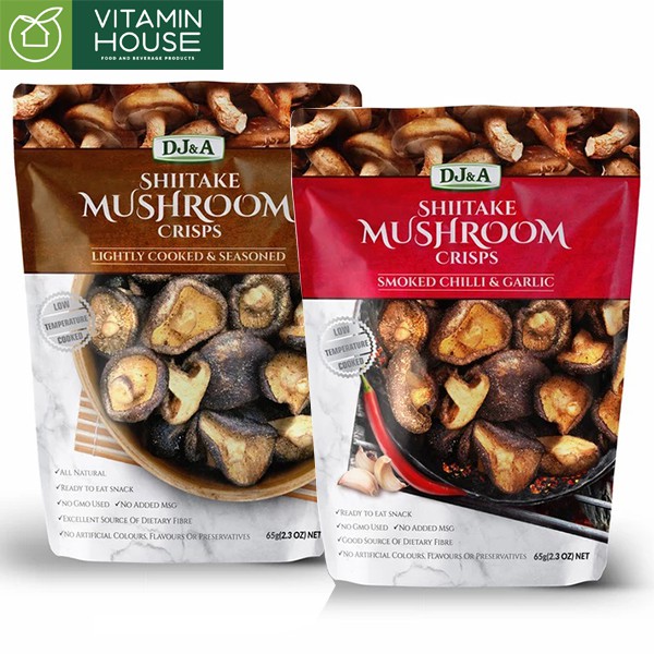 Nấm hương sấy giòn DJ&amp;A 65g vị cay và truyền thống [VITAMIN HOUSE]