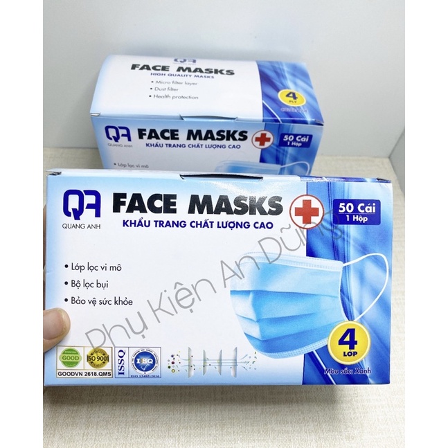 Khẩu Trang Y Tế Cao Cấp 4 Lớp QA Face Masks Hộp 50 Cái