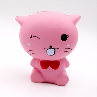 Squishy Mèo Nơ Hồng, Trắng