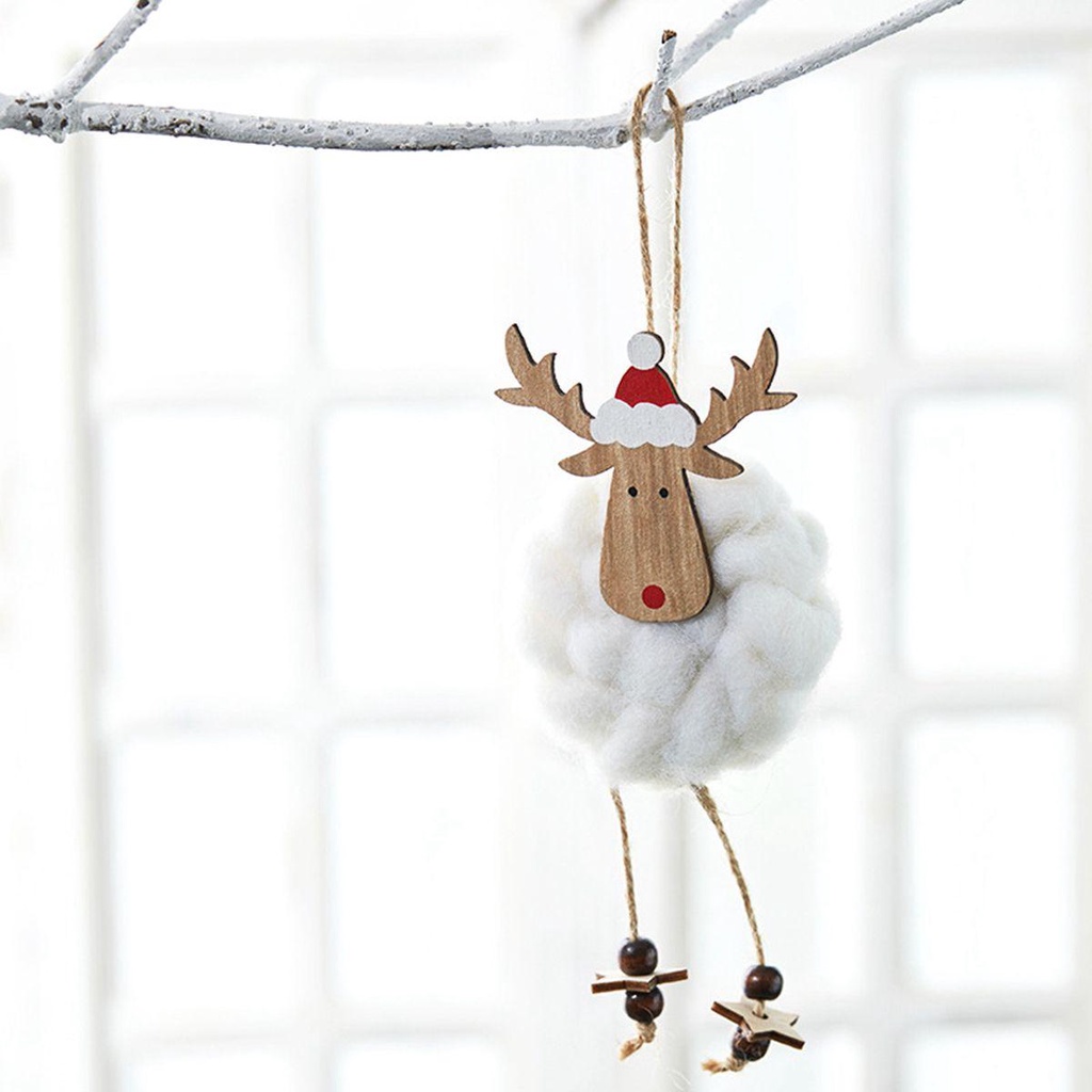 Phụ Kiện Trang Trí Cây Thông Giáng Sinh Năm Mới Hình Tuần Lộc / Ông Già Noel Bằng Len