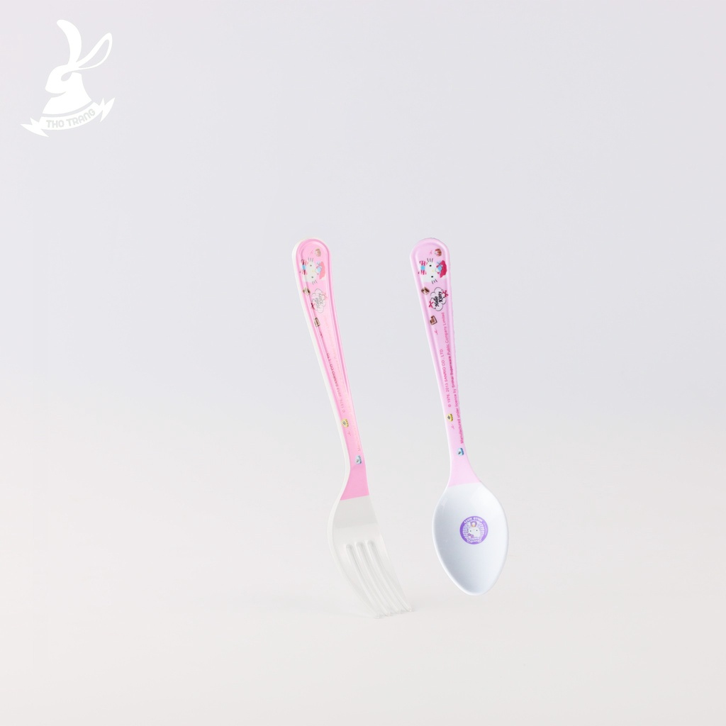 Bộ chén dĩa ăn dặm trẻ em hoa văn Hello Kitty Chocolate cao cấp thương hiệu Superware
