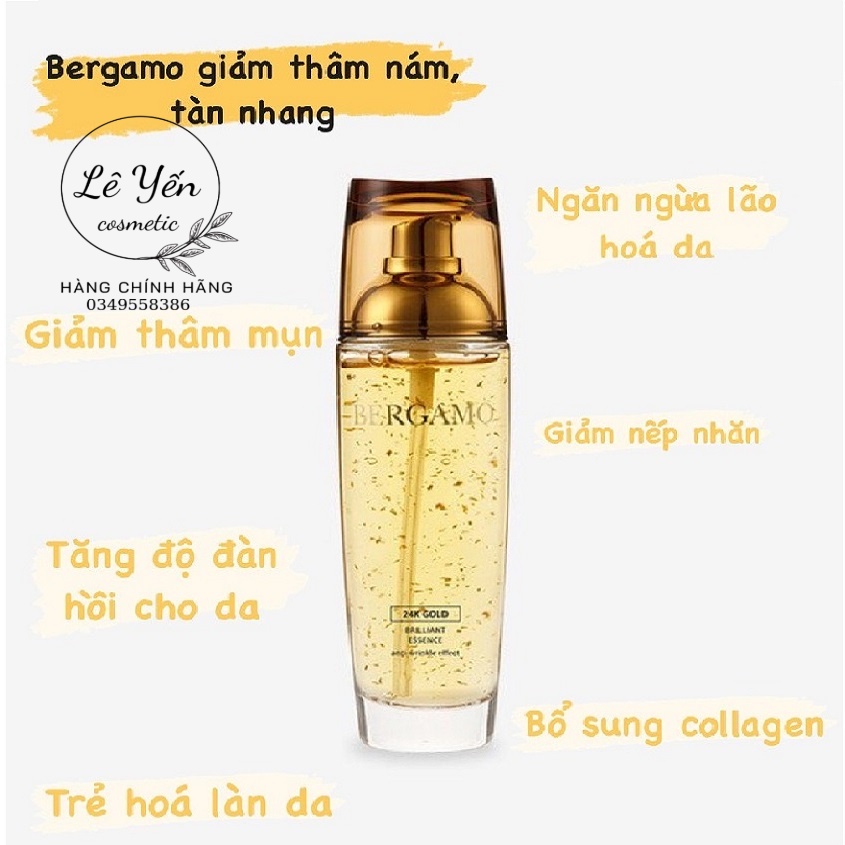 Serum dưỡng trắng ⚡CAO CẤP⚡ tinh chất Bergamo White Vita / 24K Gold Luminant Essence căng mịn da 110ml