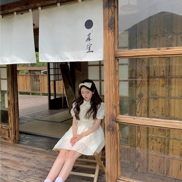 Đầm Tay Phồng Phối Ren Kiểu Hàn Quốc Thiết Kế Ngọt Ngào Cho Nữ đầm bầu váy nữ váy bé gái váy dài chân váy dài váy nữ chân váy dài