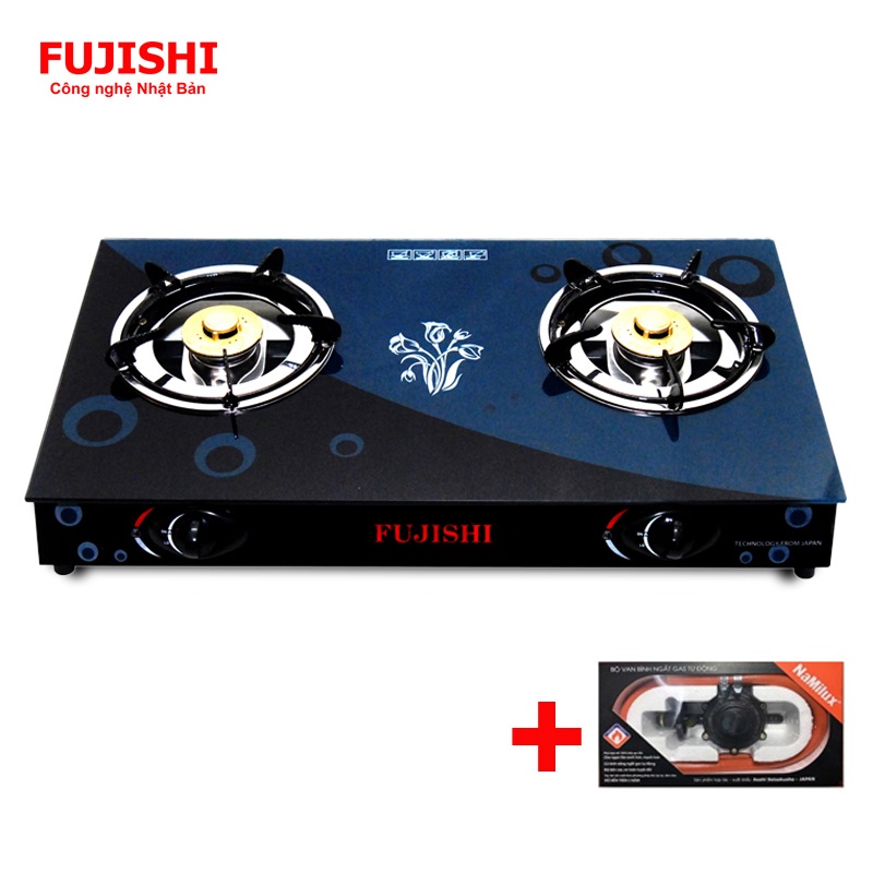 COMBO Bếp gas chén nhôm FUJISHI FR-1668 + Bộ dây van ngắt gas tự động Namilux