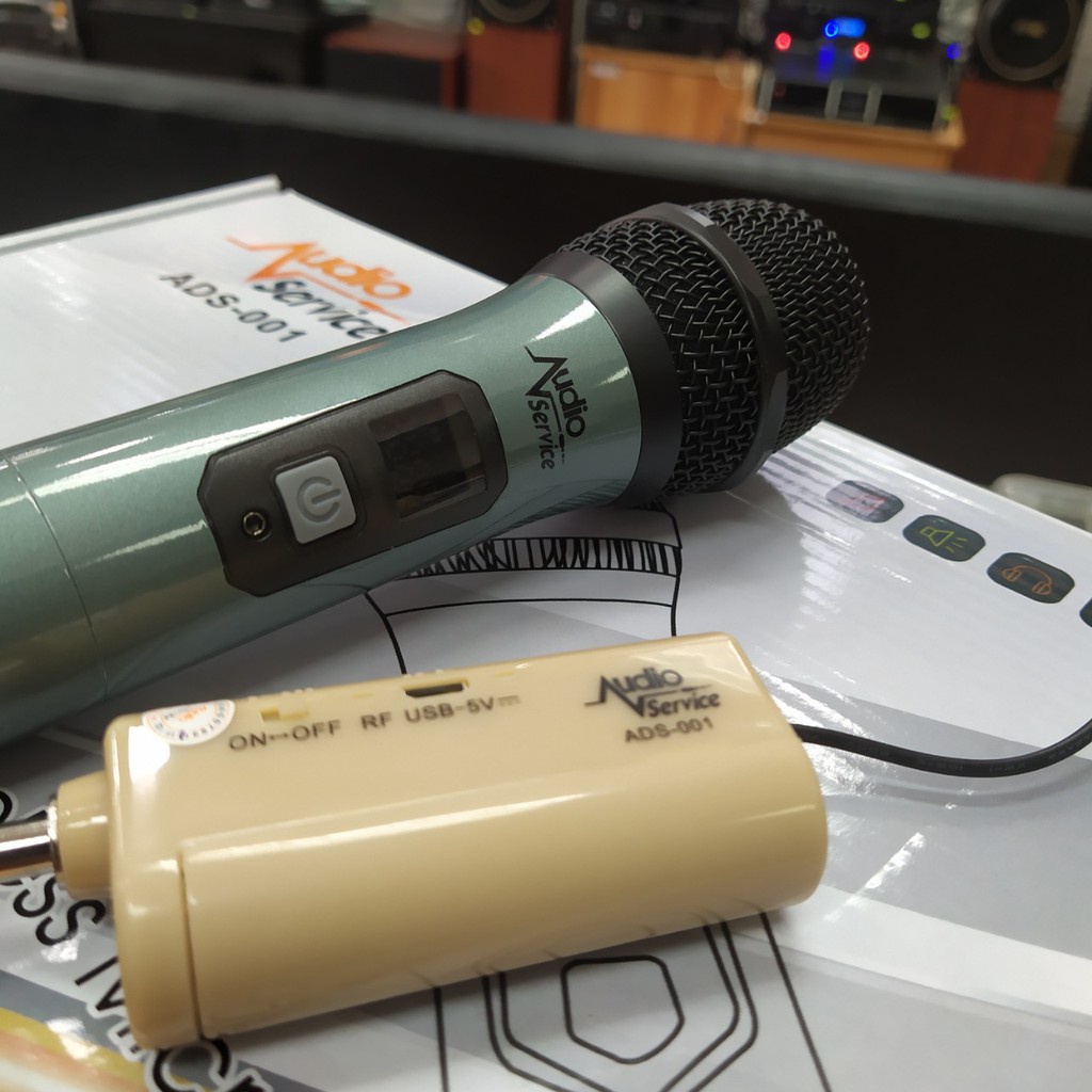 Micro không dây Audio Service ADS 001 (02 mic) hát nhẹ, tiếng ấm, siêu tiết kiệm pin