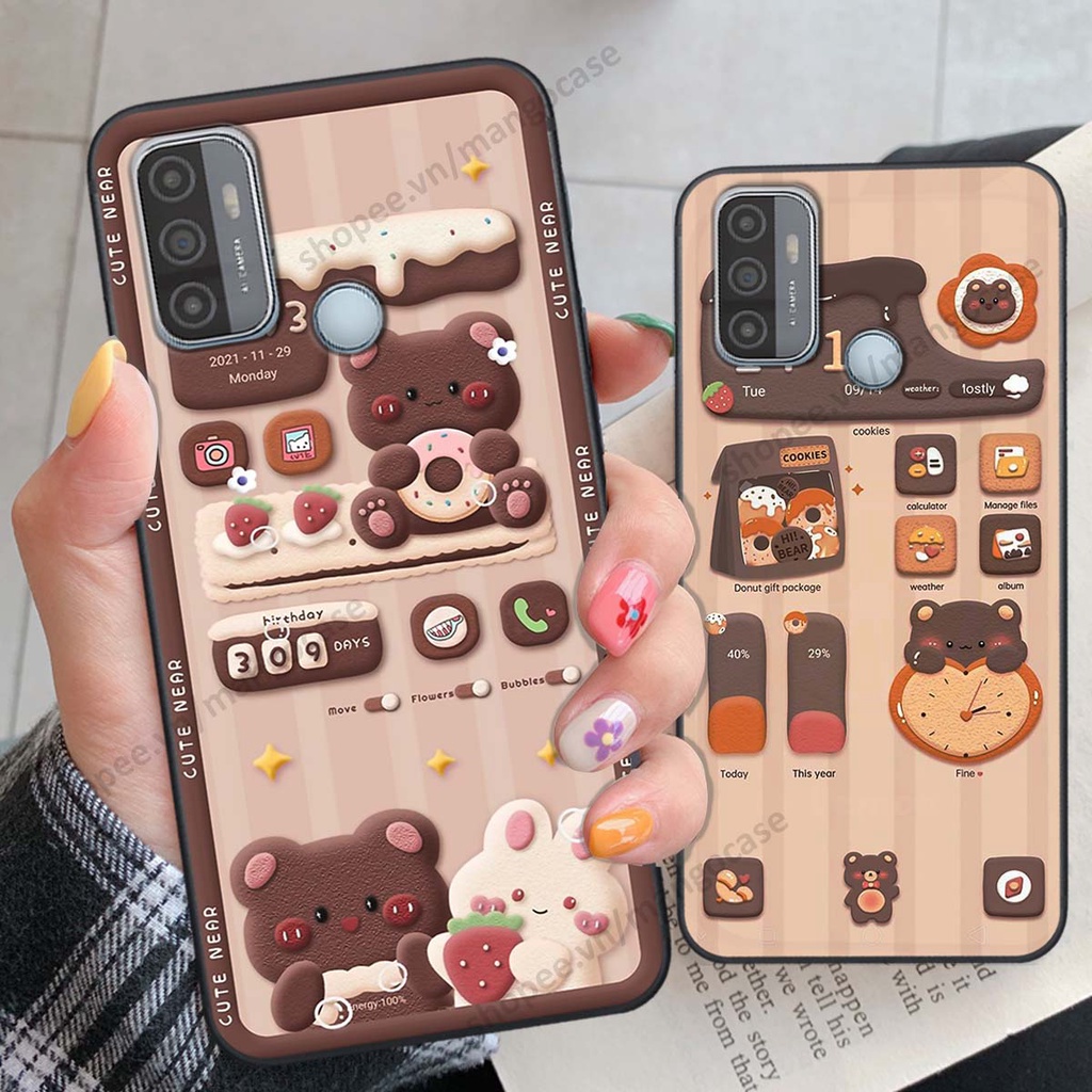 Ốp lưng Oppo A53 hình gấu, thỏ, đồng hồ cute dễ thương