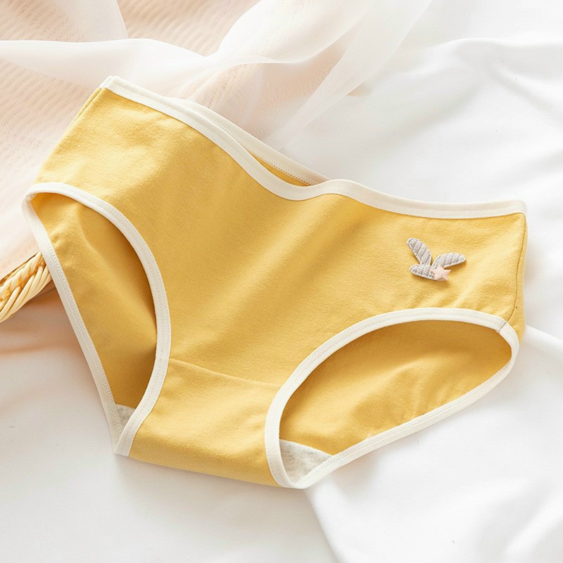 Quần Lót Nữ Cotton Trơn Mềm Mại Tôn Dáng Đính Icon Dễ Thương