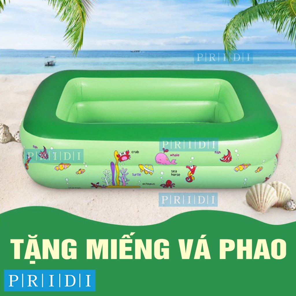 Hồ Bơi Cho Bé 2 Tầng 1m20 XANH LÁ Loại Dày - Bể Bơi Phao Bơi Cho Bé Tại Nhà PRIDI