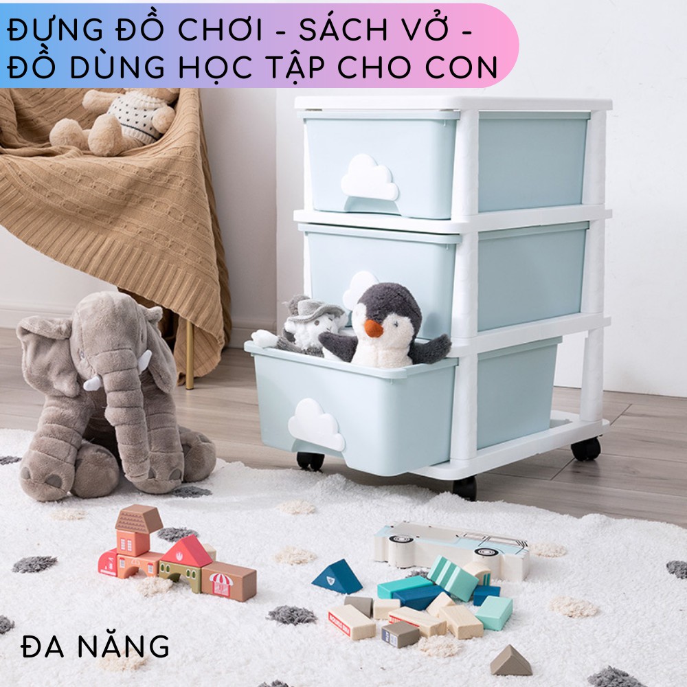 Tủ nhựa cho bé đựng quần áo giày dép đồ chơi mỹ phẩm 3 4 5 ngăn tủ để đầu giường cho mẹ &amp; bé chính hãng Yeya Zozon