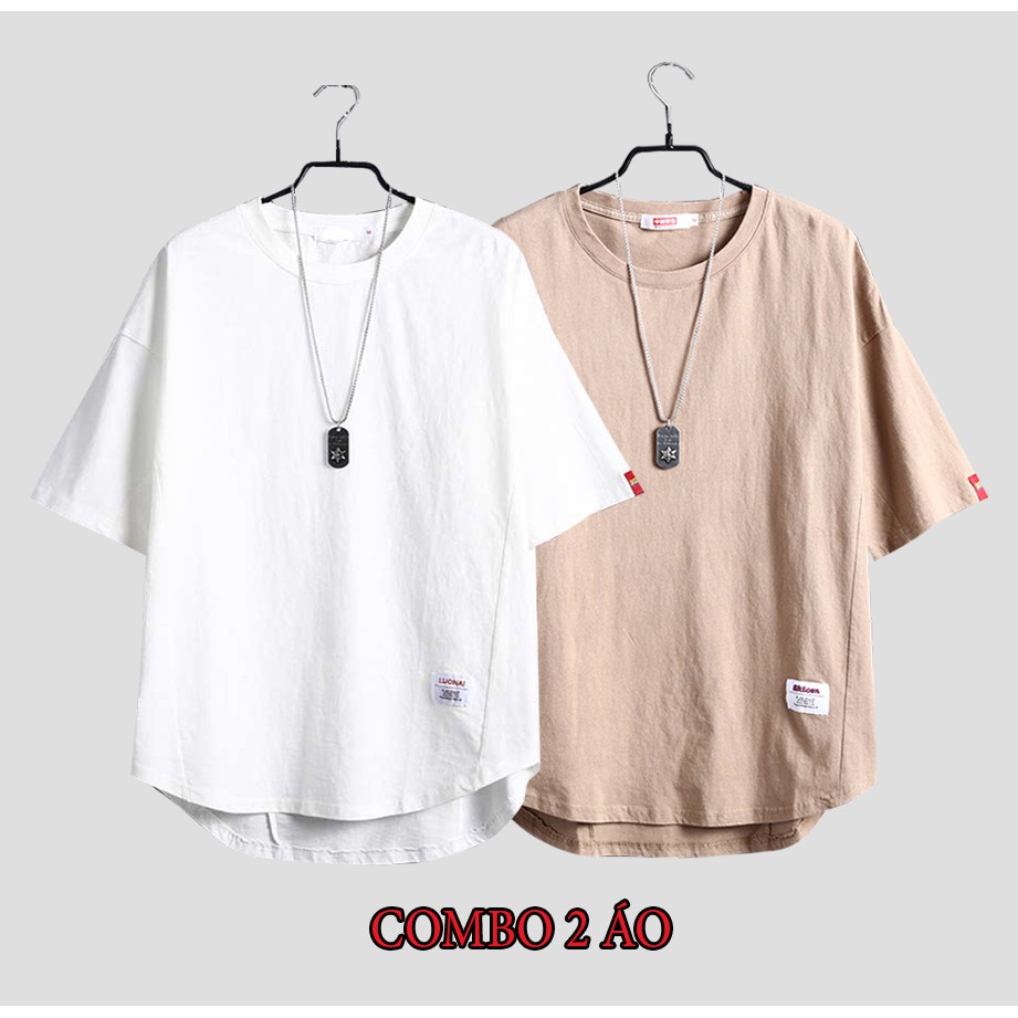 Combo 02 Áo Thun Nam Trơn Basic Tay Lỡ Cổ Tròn Vạt Áo Đuôi Tôm Phong Cách Trẻ Trung Thời Trang Zenkonu 2TOP NAM 1000145