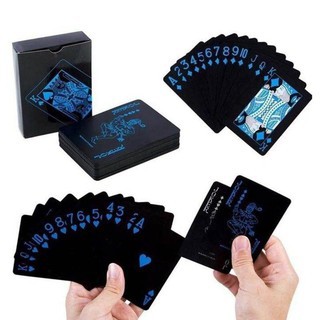 Bộ Bài Tây Poker Nền Đen Cao Cấp Chọn Màu – Bài Tây Nhựa PVC Chống Nước Màu Đen, Bài Mạ Vàng, Tú Lơ Khơ SP003644