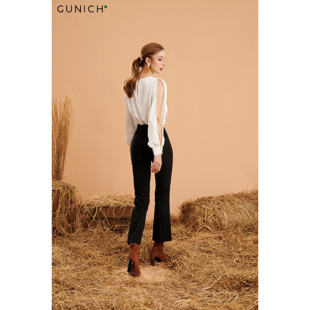Quần ống bass pha lụa màu đen Gunich