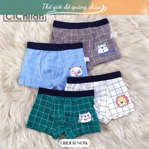 Sét 4 Chiếc Quần Sịp Trẻ Em Chất COTTON Hàng Quảng Châu Cao Cấp (QC25)