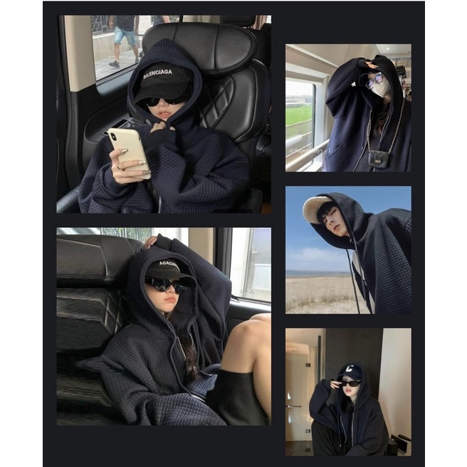 Áo khoác 🌸 Áo hoodie nỉ zip khoá kéo vải ô vuông trần bông oversize phong cách Hàn Quốc Ulzzang PHULA | BigBuy360 - bigbuy360.vn