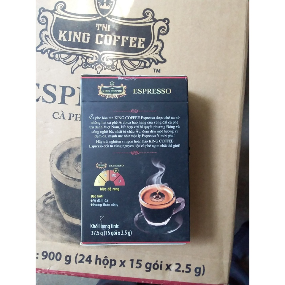Cà Phê Hòa Tan Đen Espresso Hộp 15 gói *2,5 gram