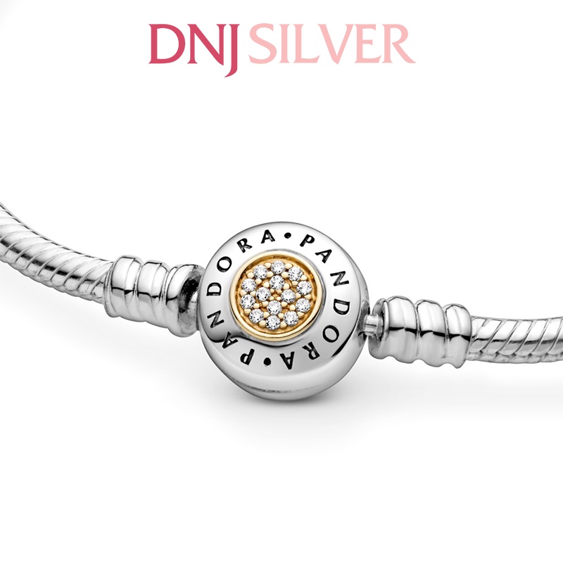 Vòng tay bạc 925 cao cấp - Mẫu vòng Logo Clasp Snake Chain Bracelet, có thể mix thêm hạt charm vào vòng theo ý thích