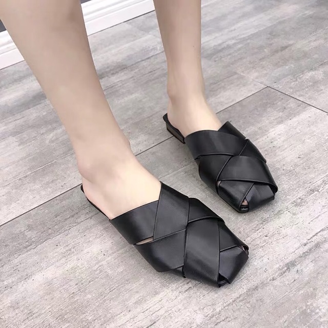 Sục Nữ Da Đan Chéo Mũi Vuông Cá Tính Phong Cách Hàn Quốc - NSH11 [ORDER QUẢNG CHÂU] | BigBuy360 - bigbuy360.vn