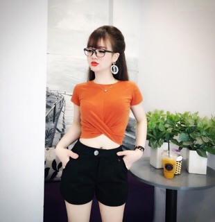 Áo thun xoắn bụng loại 1