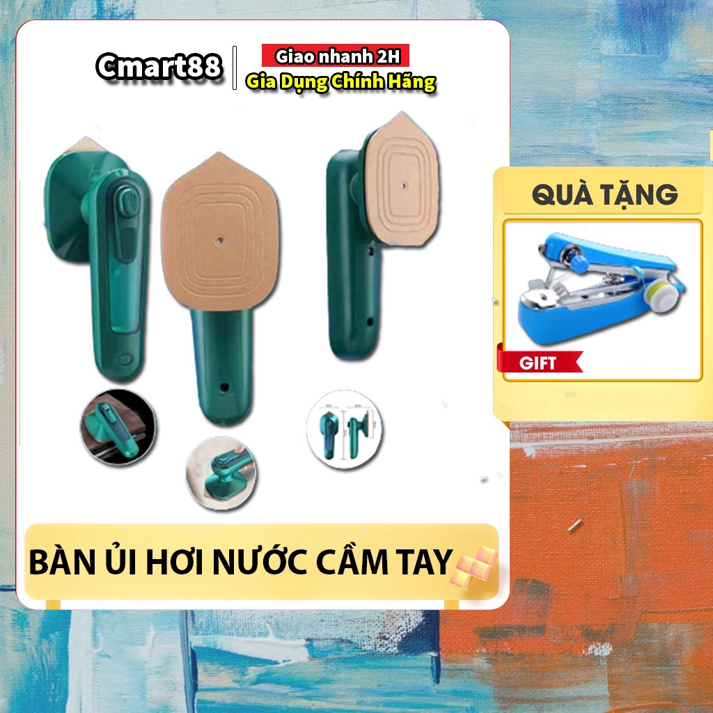 Bàn ủi hơi nước cầm tay mini tiện lợi, Tặng kèm máy khâu mini cầm tay nhỏ gọn chất lượng