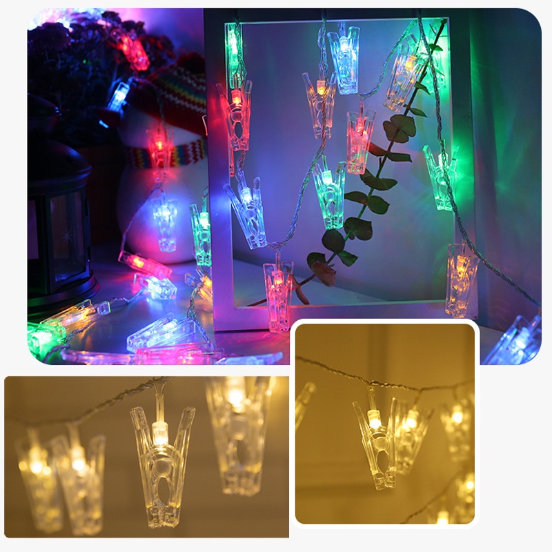 Dây Đèn LED Trang Trí Có Kẹp Decor Vintage 3M Và 20 Đèn
