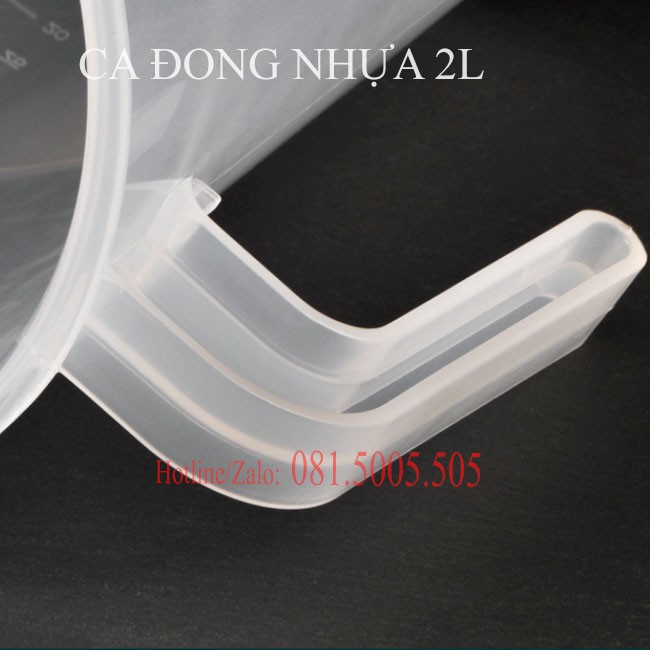 Ca đong ml nhựa  định lượng cao cấp Dung tích đong tối đa 2 lít - Ca đong định lượng 2000ml có vạch chia ml chi tiết