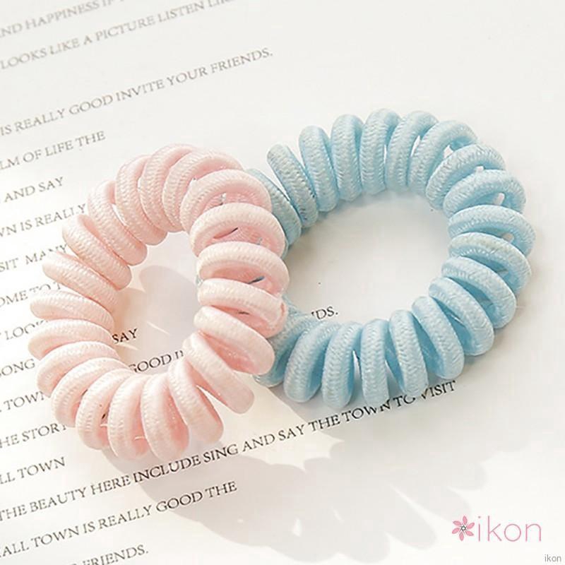 Dây buộc tóc lò xo bằng silicone màu trơn thời trang