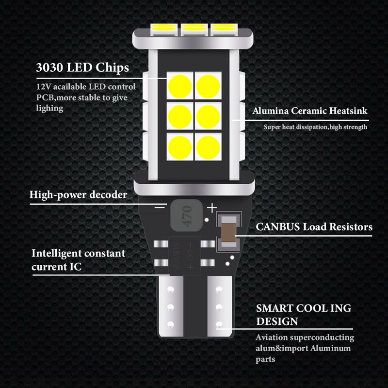 Bóng đèn LED Kevanly T15 W16W 921 912 siêu sáng gắn đèn lùi xe ô tô chuyên dụng