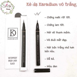 Bút dạ kẻ mắt siêu mảnh kháng nước Karadium Waterproof Brush Liner Black