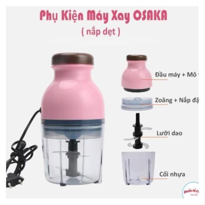 Phụ Kiện Máy Xay OSAKA nắp nâu, Lưỡi Dao Máy Xay Osaka, Đầu máy + mô tơ, cối, zoăng + nắp- Chuẩn jin tách từ bộ