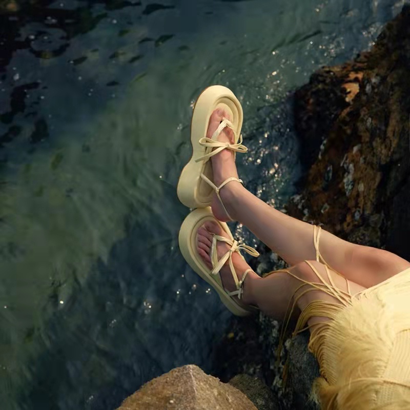 Giày quai hậu đế dày phong cách Roman thời trang đi biển 2022 dành cho nữ