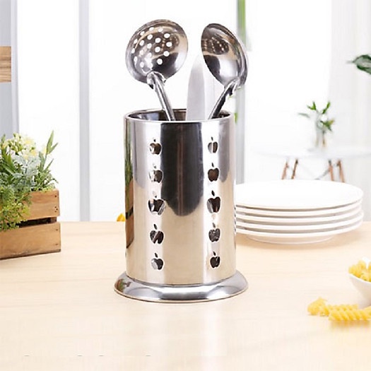 Ống Đựng Đũa Bằng Thép Không Rỉ Hình Quả Táo, Tròn To