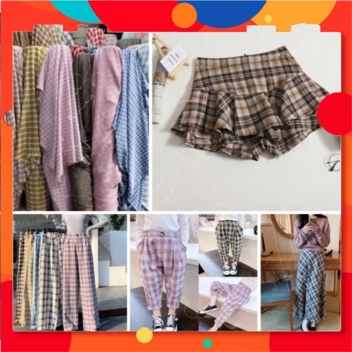 Vải tuytsi kẻ cao cấp khổ 1,5 mét chuyên may váy, quần áo thời trang