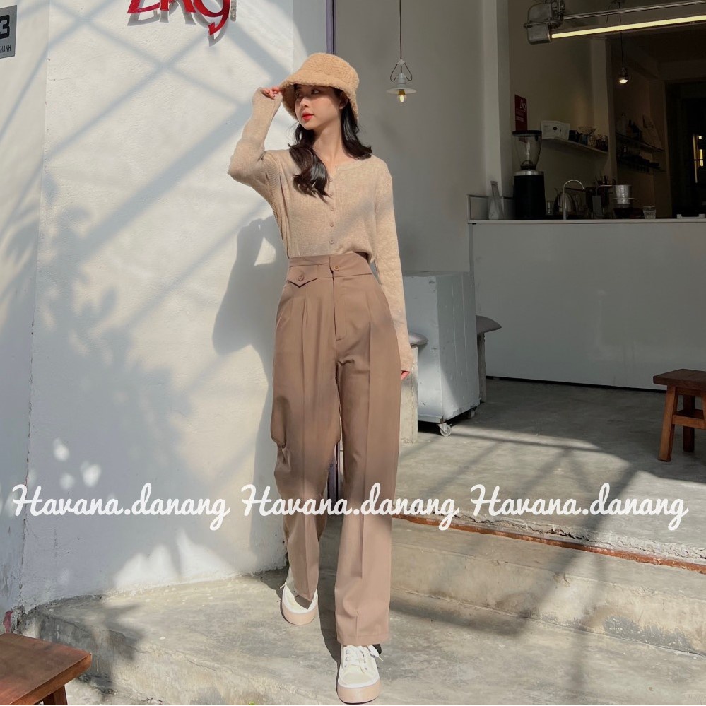 Quần ống rộng, quần tây mới form suông dáng dài 2 màu